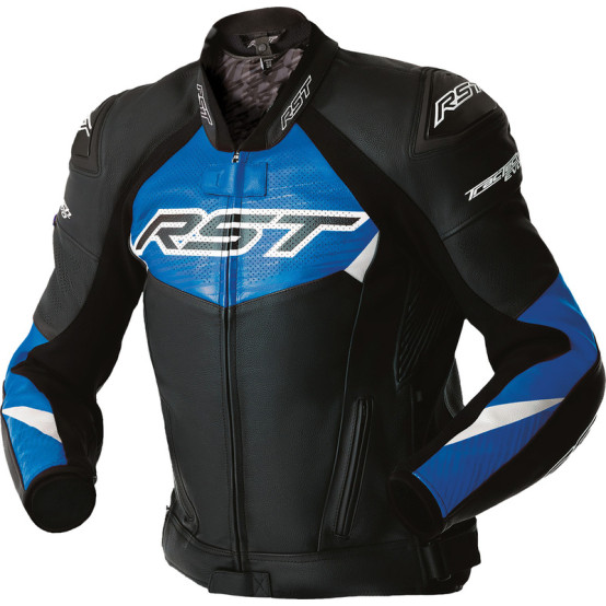 RST Tractech Evo D3O Leather Jacket - Black/Blue