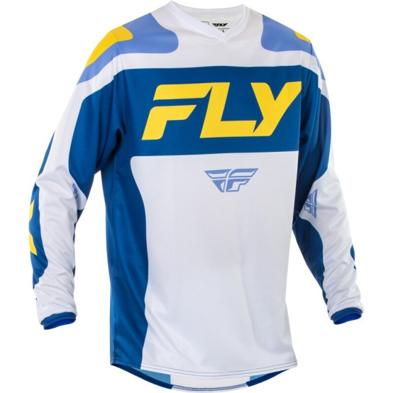 Camiseta FLY RACING F-16 - Blanco / Azul oscuro / Amarillo