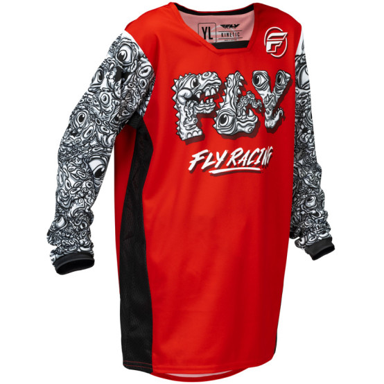 Camiseta infantil FLY RACING Kinetic Mutant - rojo/negro/blanco