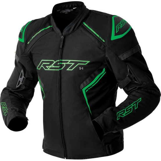 RST S1 D3O Textile Jacket - Black/Flo Green