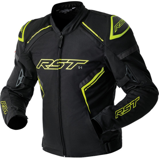 RST S1 D3O Textile Jacket - Black/Flo Yellow
