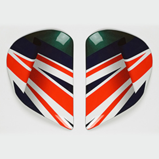 Cubiertas laterales ARAI (Sistema SuperAdSis J), UNION JACK Multicolor (Modelos: CHASER-V/PRO)