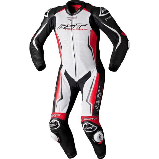 Mono de piel RST V4.1 Evo Kangaroo Airbag CE hombre - Bianco/Rojo/Negro