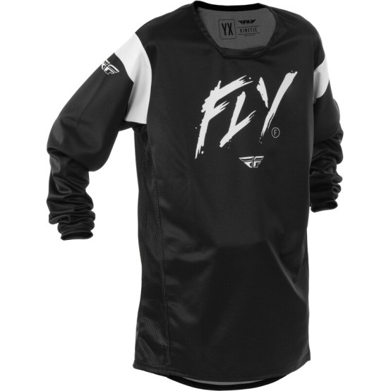 Camiseta infantil FLY RACING Kinetic Stoke - Negro / Blanco