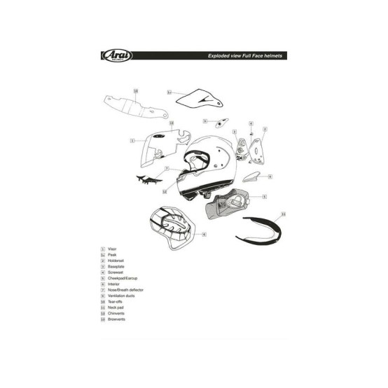 Cubiertas laterales ARAI DUNLOP Amarillo (Compatible sistema VAS-V)