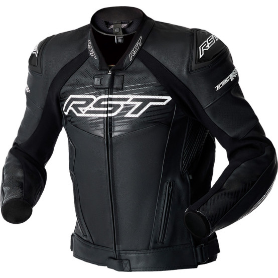 Chaqueta de piel RST Tractech Evo D3O - negro/blanco