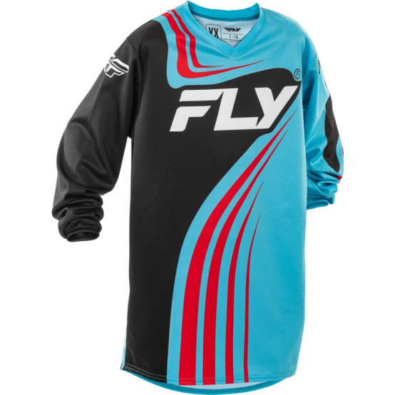 Camiseta infantil FLY RACING F-16 - Cian / Negro / Rojo