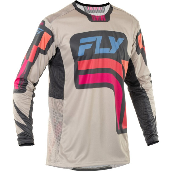 Camiseta FLY RACING Lite S.E. Vice - Gris claro / Rosa / Coral