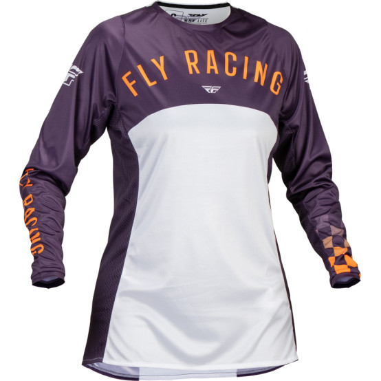 Camiseta mujer FLY RACING Lite - Deep Purple / Blanco / Neon Coral