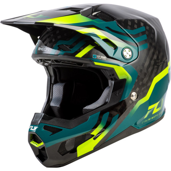Casco FLY RACING Formula S Carbon Byte - Black Carbon/Teal/Lime