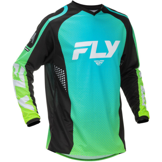 Camiseta FLY RACING F-16 - Aqua/negro/blanco