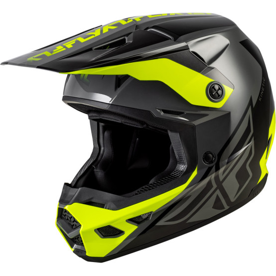 Casco FLY RACING Kinetic Crest - gris/negro/Hi-Vis