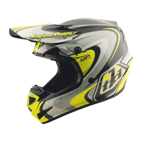 Casco TROY LEE DESIGNS GP Pro Crossover - Gris/Amarillo