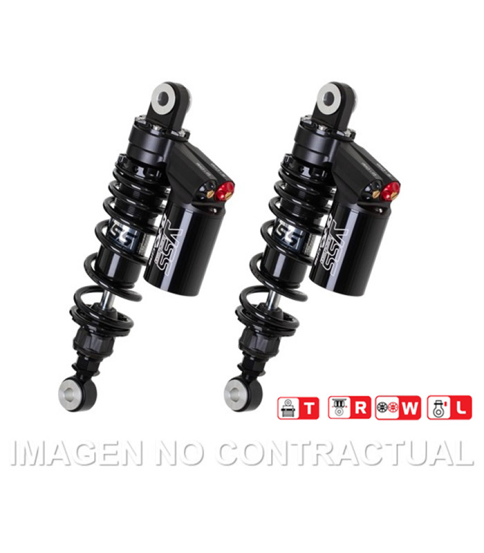 Juego Amortiguadores Traseros YSS Black Edition Gas Top Line c/Botella superior Harley Davidson XL 883