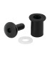 KIT TUERCAS GOMA C/TORNILLOS+ARANDELAS LAMPA NEGRO