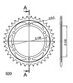 Corona Supersprox acero Yamaha 520 x 37