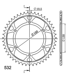 Corona Supersprox acero Yamaha 532 x 47