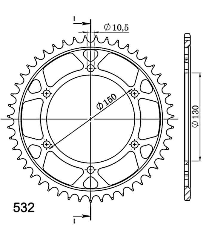 Corona Supersprox acero Yamaha 532 x 47