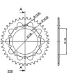 Corona Supersprox Aluminio Yamaha 520 x 40