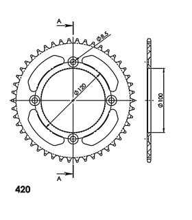 Corona Supersprox Aluminio Yamaha 420 x 47