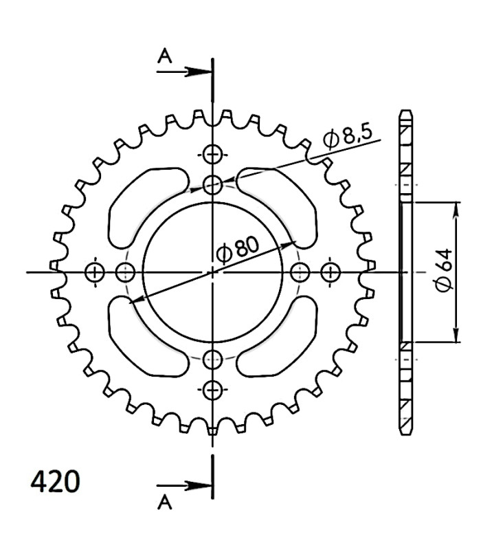 Corona Supersprox Aluminio Yamaha 420 x 35