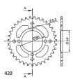 Corona Supersprox Aluminio Yamaha 420 x 35
