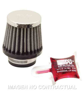 Filtro Potencia K&N Cónico Tapa Cromada D. 35 mm