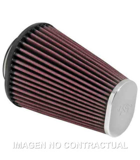 Filtro Potencia K&N Oval Tapa Cromada D. 62 mm