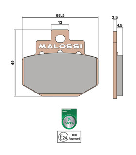 PASTILLA FRENO MALOSSI BRAKE PADS MHR SYNT PIAGGIO