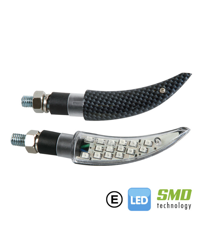 INTERMITENTES CON LED LAMPA KATANA 12V CARBON