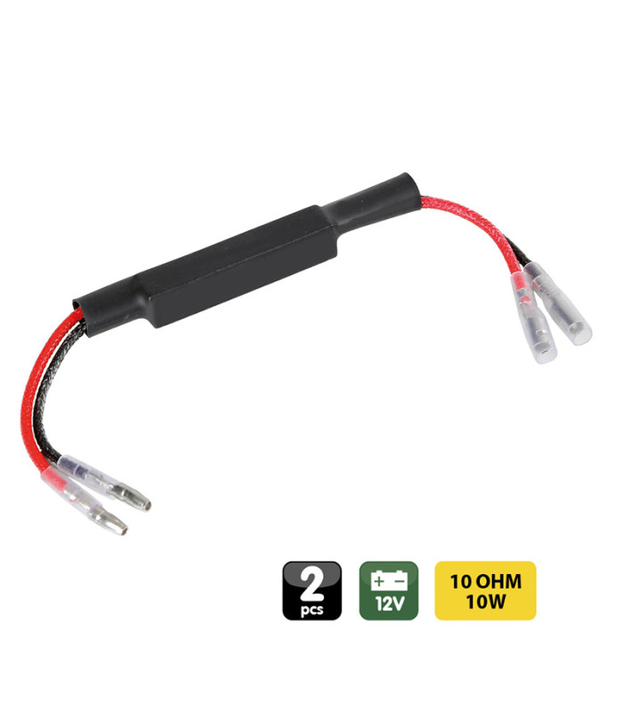 RESISTENCIAS PRECABLEADAS LAMPA CON CONECTORES RÁPIDOS 12V 10 OHM 10 W (2 UND.)