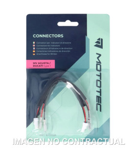 PAR DE CONECTORES MOTOTEC PARA INTERMITENTES MV AGUSTA/DUCATI (TIPO 1)