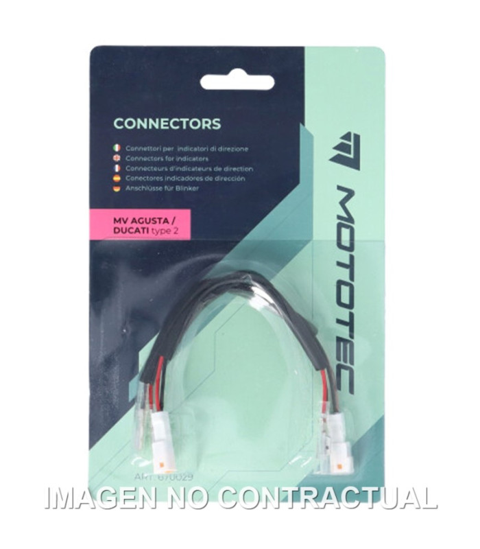 PAR DE CONECTORES MOTOTEC PARA INTERMITENTES MV AGUSTA/DUCATI (TIPO 2)