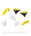 Kit completo de plásticos Polisport de restyling para Suzuki RM125/250(01/08) RMZ 18 styl OEM color amarillo - blanco (MX)