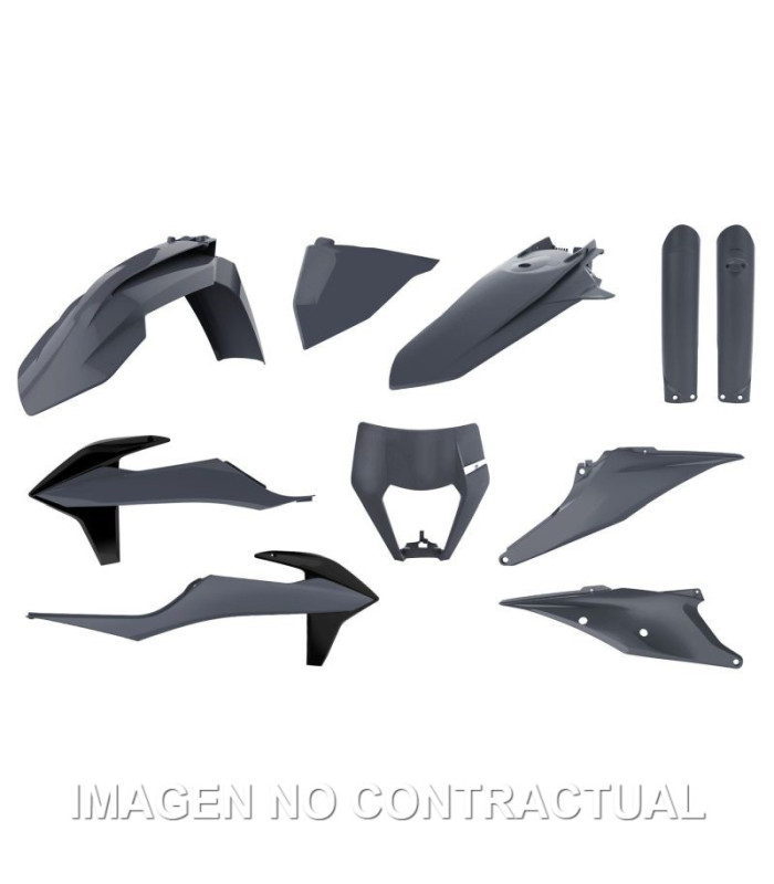 Kit completo de plásticos Polisport para KTM EXC/EXC-F(20/23) color gris (enduro)