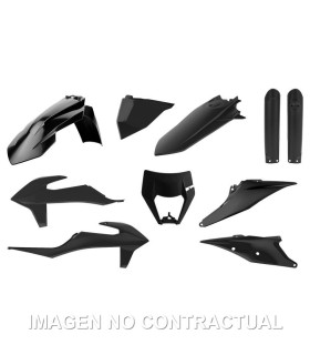 Kit completo de plásticos Polisport para KTM EXC/EXC-F (20/23) color negro (enduro)