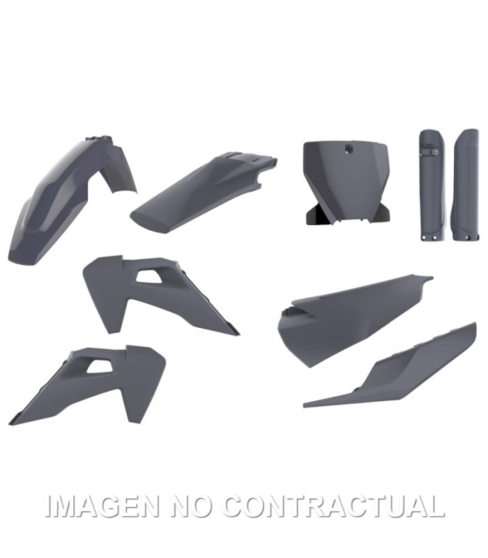 Kit completo de plásticos Polisport para Husqvarna TE/FE(20-23) color gris (MX)