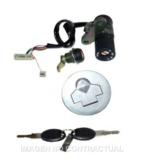 Kit llaves contacto, sillín y depósito Peugeot 50 XP6