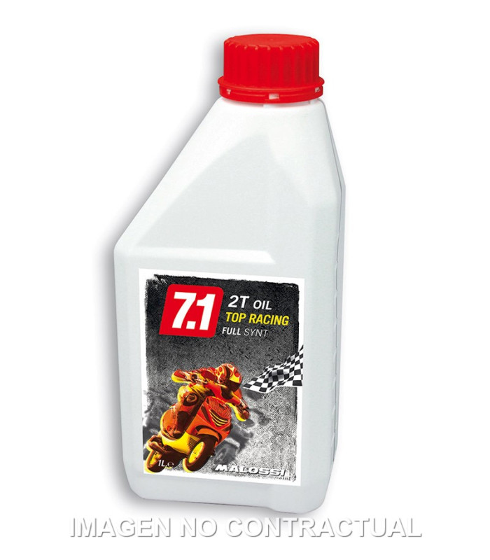Aceite Malossi 7.1 2T Oil Top Racing Full Synt (SAE40) Envase de 1 L