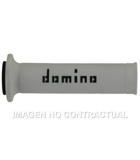 Puños Domino On Road Blanco - Negro Abiertos D 22 mm L 120-125 mm