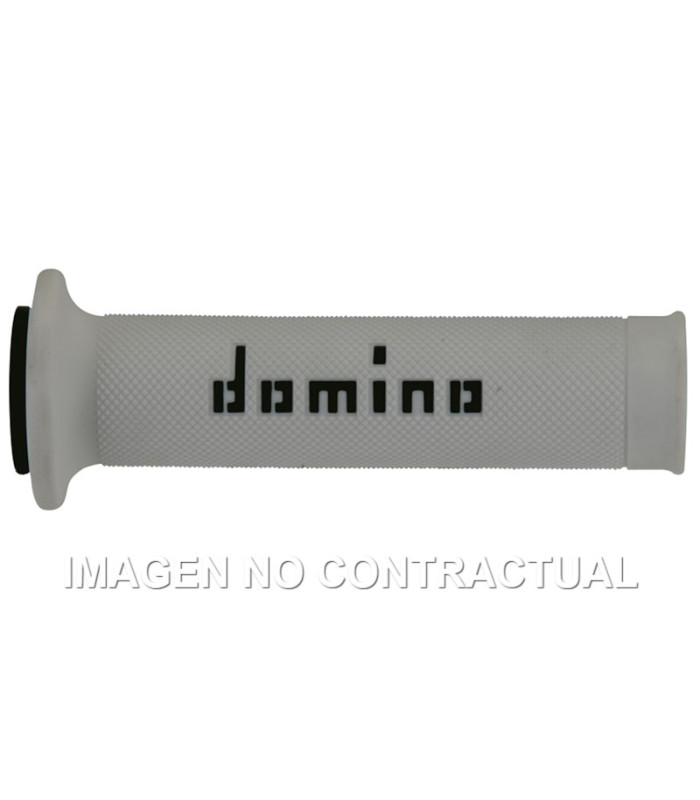 Puños Domino On Road Blanco - Negro Abiertos D 22 mm L 120-125 mm