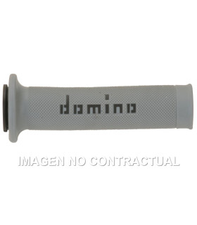 Puños Domino On Road Gris - Negro Abiertos D 22 mm L 120-125 mm