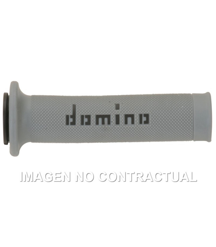 Puños Domino On Road Gris - Negro Abiertos D 22 mm L 120-125 mm