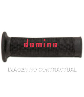 Puños Domino On Road Negro - Rojo Abiertos D 22 mm L 120-125 mm