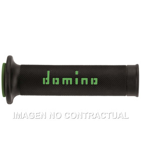 Puños Domino On Road Negro - Verde Abiertos D 22/26 mm L 120-125 mm