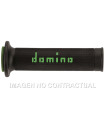 Puños Domino On Road Negro - Verde Abiertos D 22/26 mm L 120-125 mm