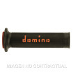 Puños Domino On Road Negro - Naranja Abiertos D 22 mm L 120-125 mm
