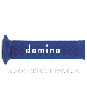Puños Domino On Road Azul - Blanco Abiertos D 22 mm L 120-125 mm