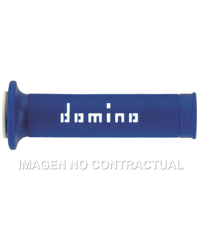 Puños Domino On Road Azul - Blanco Abiertos D 22 mm L 120-125 mm