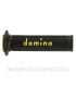 Puños Domino On Road Negro - Amarillo Abiertos D 22 mm L 120-125 mm